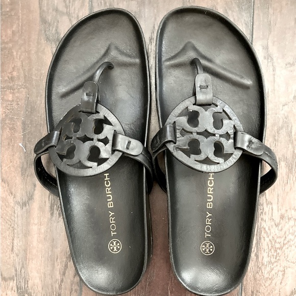 Tory Burch Shoes - Tory Birch Miller Cloud black flip flops